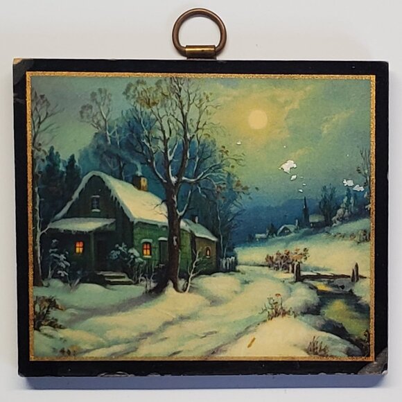 6x Antique 1930's British Empire Made Mini Art Prints, Wood & Metal - Picture 4 of 6